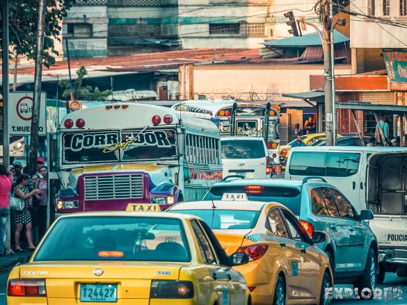 Panama City Traffic Chickenbus Backpacker Backpacking Travel