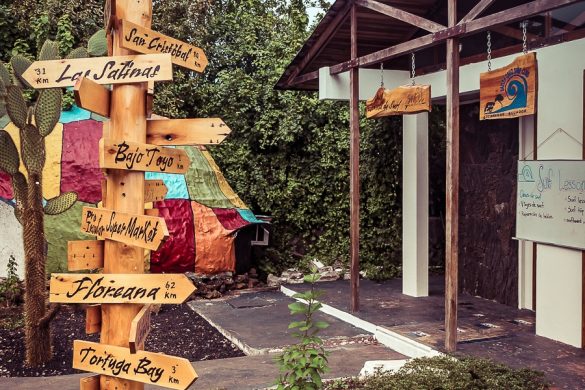 Ecuador Santa Cruz Galapagos Sign Backpacking Backpacker Travel